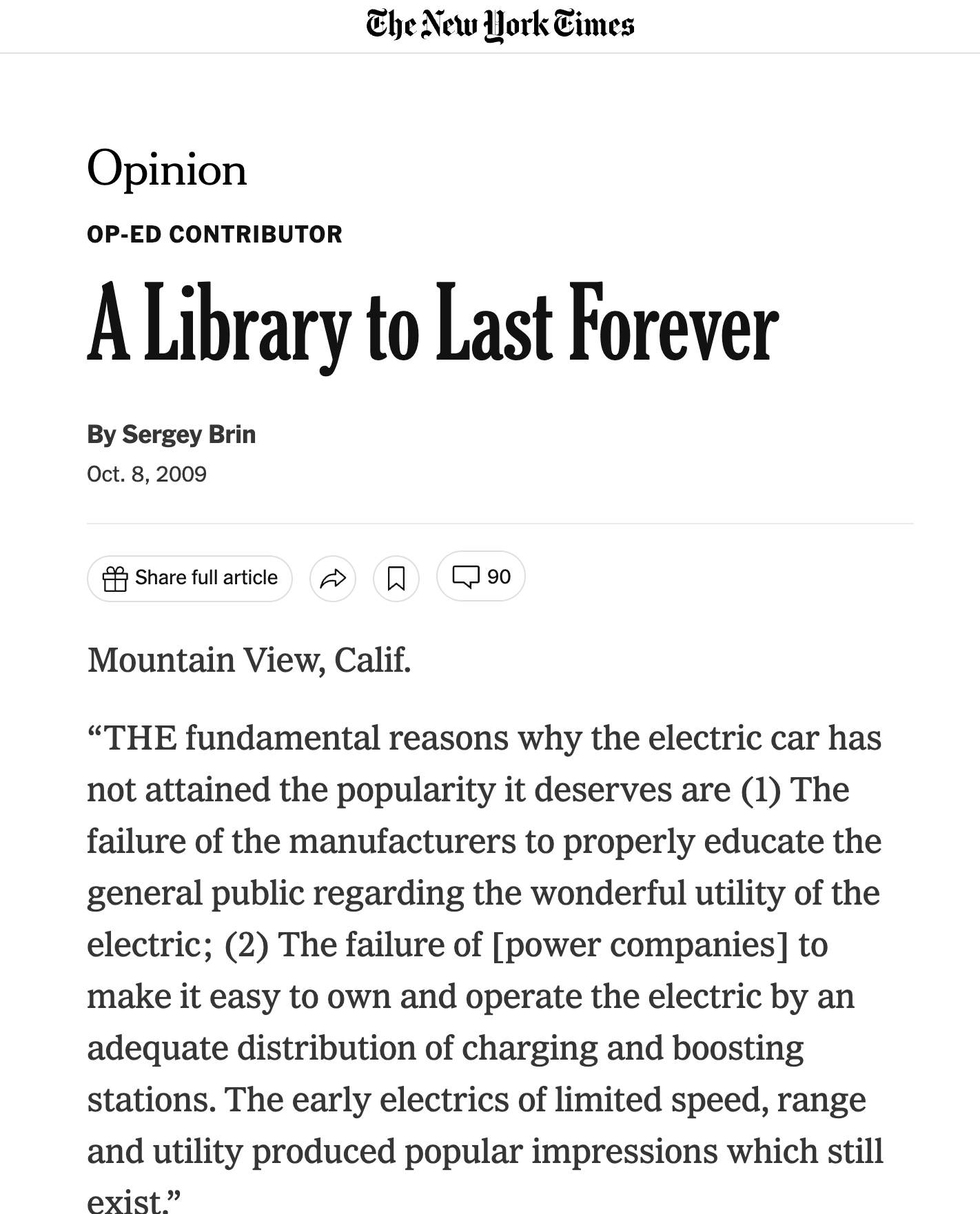 “THE fundamental reasons why the electric car has not attained the popularity it deserves are (1) The failure of the manufacturers to properly educate the general public regarding the wonderful utility of the electric; (2) The failure of [power companies] to make it easy to own and operate the electric by an adequate distribution of charging and boosting stations. The early electrics of limited speed, range and utility produced popular impressions which still exist.”